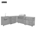 outdoor kitchen cabinet set with pizza oven